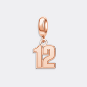 Custom Gold Sports Number Charm Pendant for Bracelet