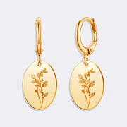 Custom Birthflower Earrings, Durable Stylish Drop Earrings For Women