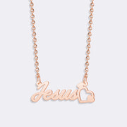 Personalized Name Heart Necklace, Gold Link Chain Necklace For Girl