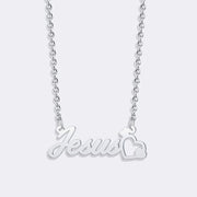 Personalized Name Heart Necklace, Gold Link Chain Necklace For Girl