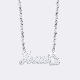 Personalized Name Heart Necklace, Gold Link Chain Necklace For Girl