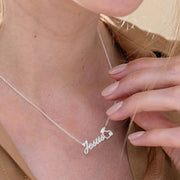Personalized Name Heart Necklace, Gold Link Chain Necklace For Girl