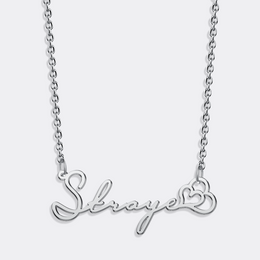 Custom Name Double Heart Necklace, Romantic Love Chain Necklace