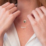 Custom Name Necklace with Heart Photo Pendant – Personalized Gift