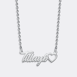 Custom Name Heart Necklace, Romantic Love Chain Necklace Jewelry