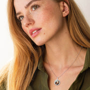 Custom Round Photo Necklace – “Forever in My Heart” Memorial Pendant