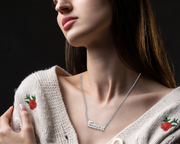 Custom Gold Name Plate Necklace, Gold Link Chain Pendant Necklace