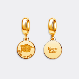 Custom Gold Graduation Charm Pendant - Class of 2025 for Bracelet