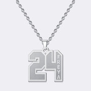 Custom Jersey Number Necklace, Sports Player Adjustable Pendant Necklace