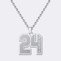 Custom Jersey Number Necklace, Sports Player Adjustable Pendant Necklace