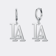 Custom Initial Letter Earrings, Hoop Dangle Name Earrings, Letter Jewelry