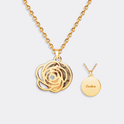 Personalized Rose Flower Pendant Photo Picture Necklaces,Customized Gifts Photo Necklace