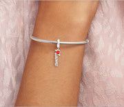 Custom Rose Gold Name & Birthstone Charm for Bracelet