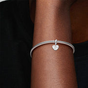 Custom Double Heart Charm – Forever & Always Pendant for Bracelet