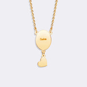 Custom Oval Pendant Photo Memorial Necklace with Heart Charm– Personalized Gift for Love