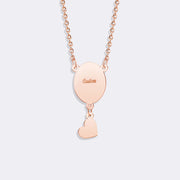 Custom Oval Pendant Photo Memorial Necklace with Heart Charm– Personalized Gift for Love