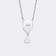 Custom Oval Pendant Photo Memorial Necklace with Heart Charm– Personalized Gift for Love