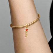 Custom Rose Gold Name & Birthstone Charm for Bracelet