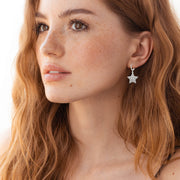 Star Hoop Earrings, Custom Name Stylish Fashion Drop Earrings