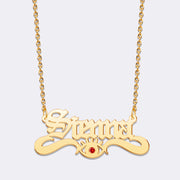 Personalized Name Birthstone Necklace, Adjustable Custom Name Chain Necklace
