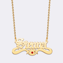 Personalized Name Birthstone Necklace, Adjustable Custom Name Chain Necklace