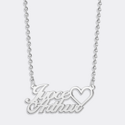 Personalized Heart Chain Name Necklace, Aesthetic Name Plate Necklace