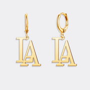 Custom Initial Letter Earrings, Hoop Dangle Name Earrings, Letter Jewelry