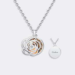 Personalized Rose Flower Pendant Photo Picture Necklaces,Customized Gifts Photo Necklace