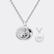 Custom Tree of Life Circle Locket Photo & Name Necklace