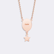 Custom Oval Pendant Photo Memorial Necklace with Star Charm– Personalized Gift for Love