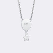 Custom Oval Pendant Photo Memorial Necklace with Star Charm– Personalized Gift for Love