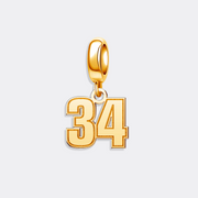 Custom Gold Sports Number Charm Pendant for Bracelet