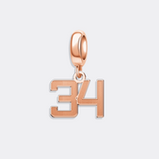 Custom Sports Number Charm Pendant for Bracelet