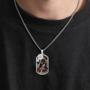 Custom Sports Pendant Photo Necklace with Basketball Charm – Personalized Gift