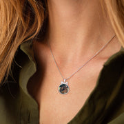 Personalized Gold Photo Pendant Necklace with Bow Tie Design