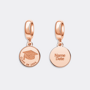 Custom Gold Graduation Charm Pendant - Class of 2025 for Bracelet