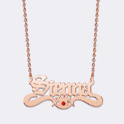 Personalized Name Birthstone Necklace, Adjustable Custom Name Chain Necklace