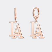 Custom Initial Letter Earrings, Hoop Dangle Name Earrings, Letter Jewelry