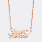 Personalized Heart Chain Name Necklace, Aesthetic Name Plate Necklace