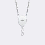 Custom Oval Pendant Photo Memorial Necklace with Infinite Charm– Personalized Gift for Love