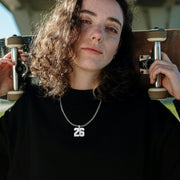 Custom Sports Jersey Number Necklace with Name Engraving