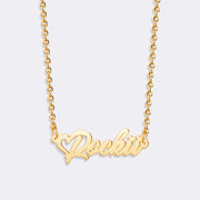 Heart Name Necklace, Personalized Chain Necklace For Women