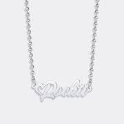 Heart Name Necklace, Personalized Chain Necklace For Women