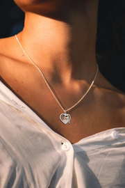 Custom Heart Pendant Photo Necklace with Custom Name Charm – Personalized Gift