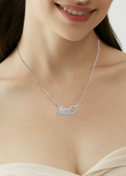 Personalized Heart Chain Name Necklace, Aesthetic Name Plate Necklace