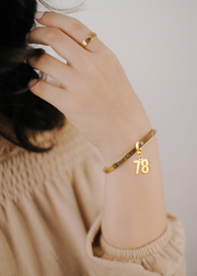 Custom Gold Sports Number Charm Pendant for Bracelet