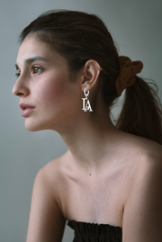 Custom Initial Letter Earrings, Hoop Dangle Name Earrings, Letter Jewelry
