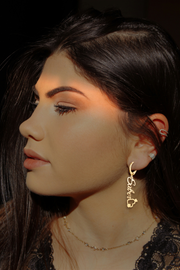 Sweet Dangle Earrings with Heart,Custom Name Drop Earrings for Gift