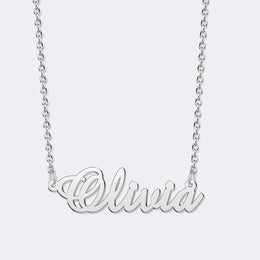 Custom Name Pendant Necklace, Gold Link Chain Necklace For Women