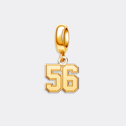 Custom Silver Sports Number Charm Pendant for Bracelet